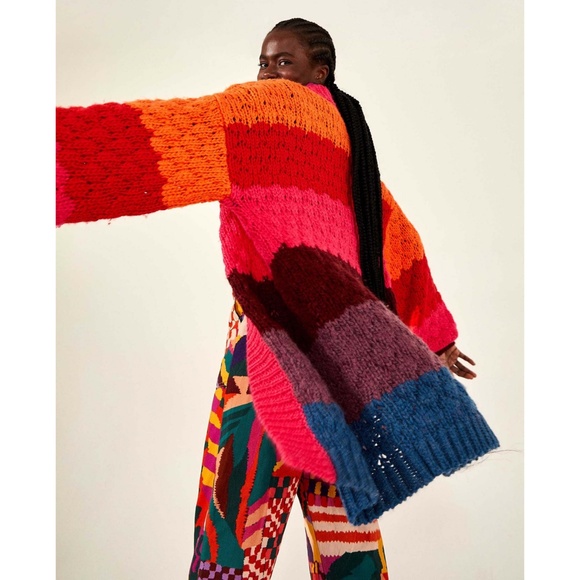 NEW Farm Rio Striped Cardigan Multi Small - Picture 7 of 17